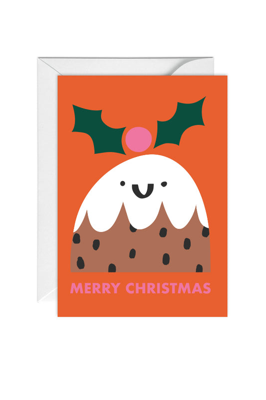 Merry Christmas, Cute, Christmas Pudding, Greeting Card