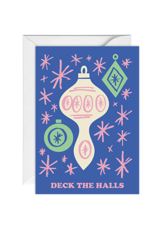 Deck The Halls, Modern, Kitsch, Christmas Card